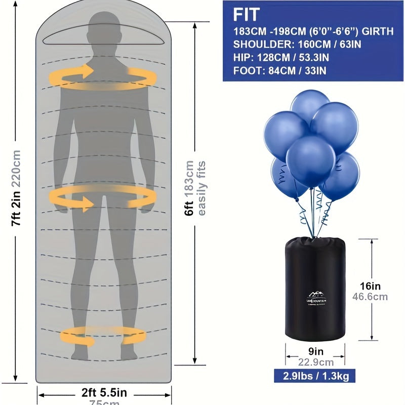 NNETM Lightweight 3-Season Adult Sleeping Bag